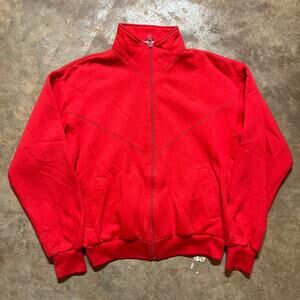 Vintage 80s Adidas Trefoil Red Light Cotton Jacket
